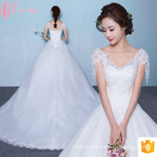 2017 Luxus Suzhou einfaches Hochzeitskleid Großhandel Kappenhülse Brautkleid